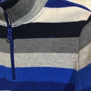 Striped Sweater Zip Front Sz 8 GAP